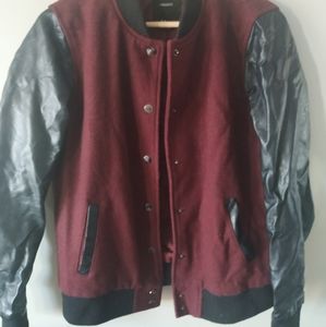 Burgundy bomber jacket